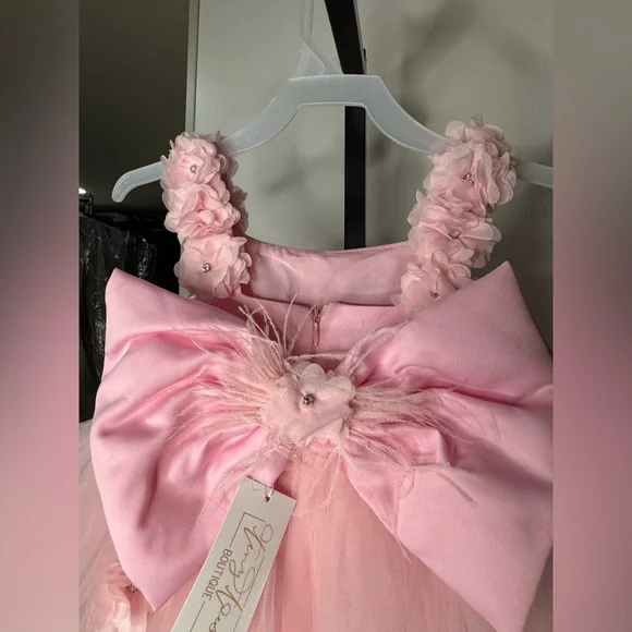 Handmade Pink Floral Tulle Dress - Picture 4 of 5